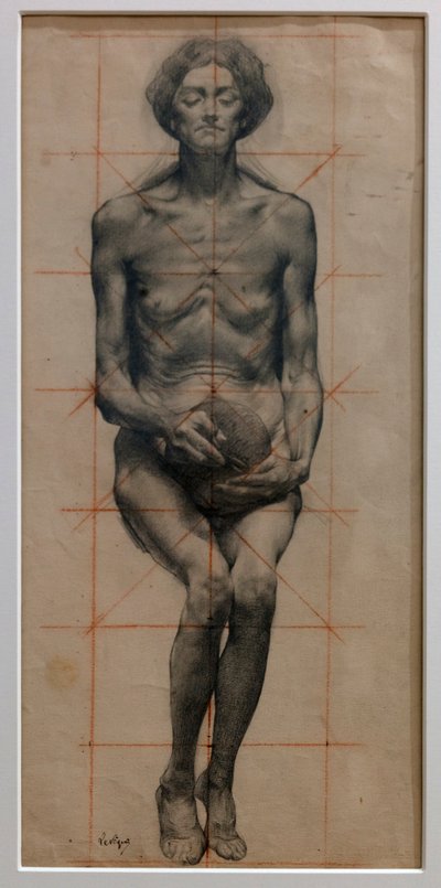 体の研究（紙に鉛筆） 作： Auguste Levêque
