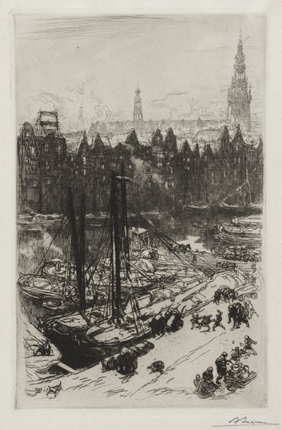 アムステルダム、ビクトリア ホテルの眺め 作： Auguste Louis Lepère