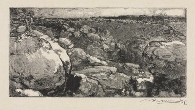 フォンテーヌブローの森：ロングロシェのシルク 作： Auguste Louis Lepère