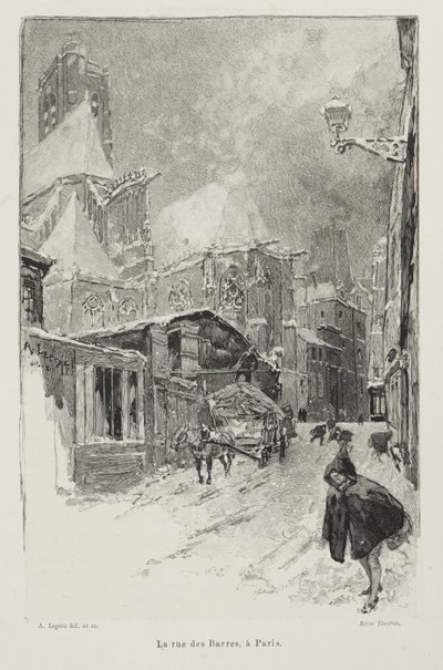 パリ、バール通り 作： Auguste Louis Lepère