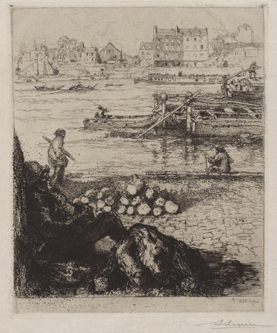 港湾労働者: Quai de la Gare 作： Auguste Louis Lepère