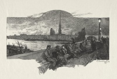 イラスト入りルーアン: 石の橋 作： Auguste Louis Lepère