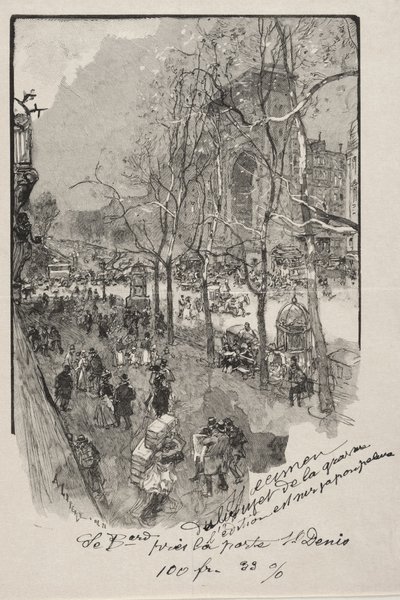 サン・ドニ門近くの大通り 作： Auguste Louis Lepère