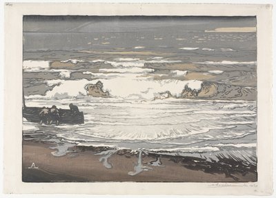 砕ける波、1901 年 9 月の潮 作： Auguste Louis Lepère