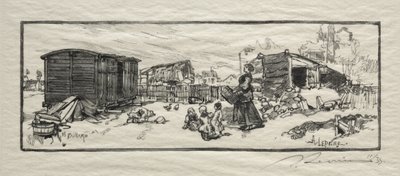 The Carriage House (Le wagon-logement) 作： Auguste Louis Lepère