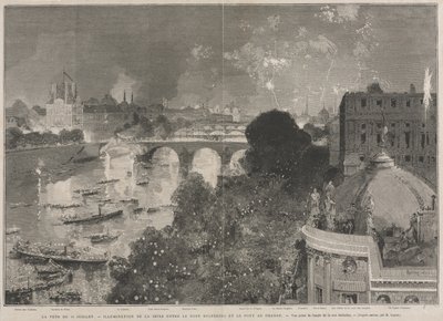 7月14日の祝祭、共和国広場のイルミネーション（H.スコット作に基づく） 作： Auguste Louis Lepère