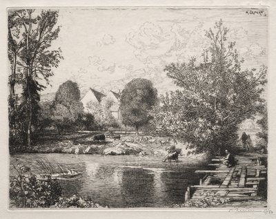 古い歩道橋 作： Auguste Louis Lepère