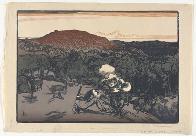 密猟者、サン・ジャン・ド・モンの砂丘 作： Auguste Louis Lepère