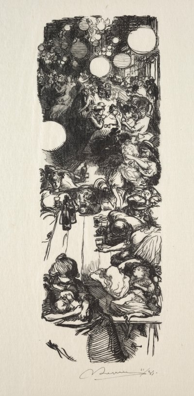 7月14日、ベルヴィル通り、真夜中。 作： Auguste Louis Lepère