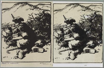 待ち伏せ中のアルプス 作： Auguste Louis Lepère