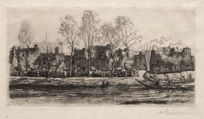 アミアン、ソンムの銀行、1907年。 作： Auguste Louis Lepère