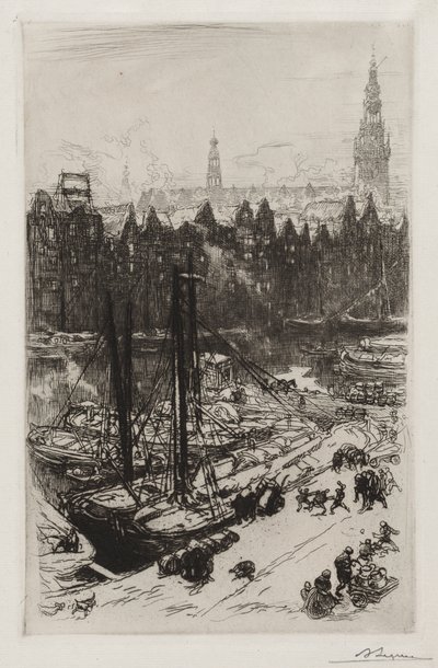 アムステルダム、ビクトリアホテルのvue。 作： Auguste Louis Lepère