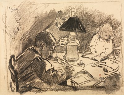 ランプ周辺、1888年。 作： Auguste Louis Lepère