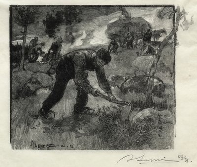 ヘザー根絶者、1887年。 作： Auguste Louis Lepère