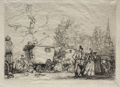 サンジャンドモンフェアで、1906年。 作： Auguste Louis Lepère