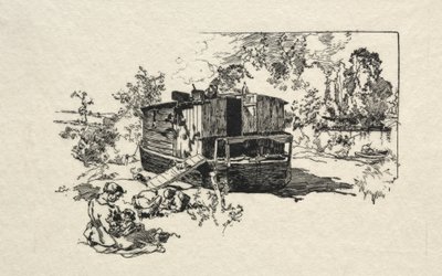 住宅ボート。 作： Auguste Louis Lepère