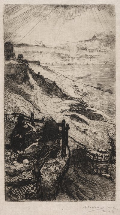 パリ近郊のアメリカ人のキャリア 作： Auguste Louis Lepère