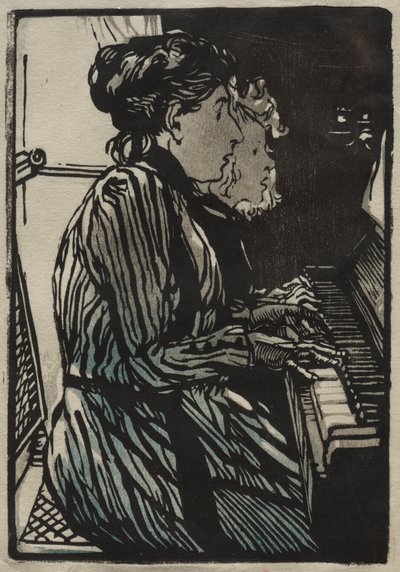 Four Hands Study、1890。 作： Auguste Louis Lepère