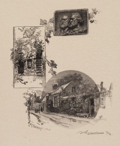 Fontainebleau Forest：Rousseaus StudioとMillet Home LaForétde Fontainebleauへのエントリ...、 作： Auguste Louis Lepère