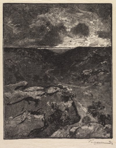 フォンテーヌブローの森：フランシャール渓谷 作： Auguste Louis Lepère