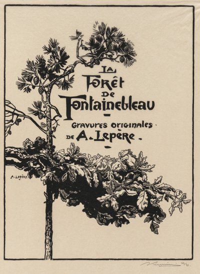 フォンテーヌブローの森：フロンティスピースラフォードゥフォンテーヌブロー：フロンティスピース、1908年。 作： Auguste Louis Lepère