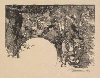 フォンテーヌブローの森：画家たち 作： Auguste Louis Lepère