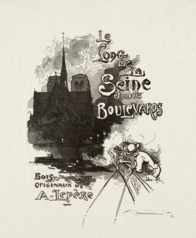 口絵：セーヌ川と大通り沿い。 作： Auguste Louis Lepère
