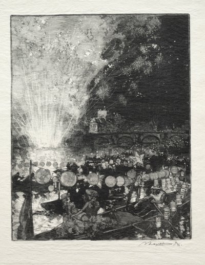 ヴェネツィアのお祭り。 作： Auguste Louis Lepère