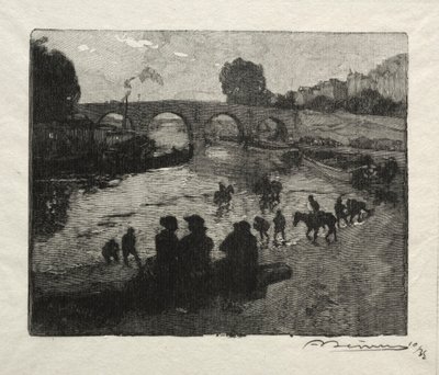 マリー橋の水飲み場 作： Auguste Louis Lepère