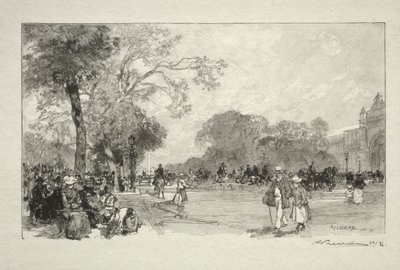 シャンゼリゼ通り。 作： Auguste Louis Lepère