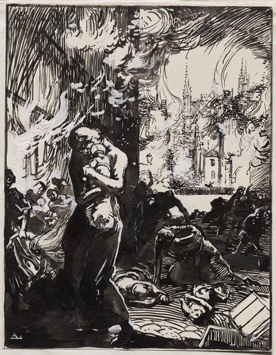 ルーヴァン・ファイア 作： Auguste Louis Lepère