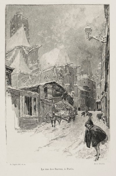 パリ、バール通り 作： Auguste Louis Lepère