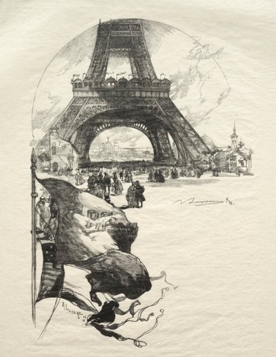 エッフェル塔。 作： Auguste Louis Lepère