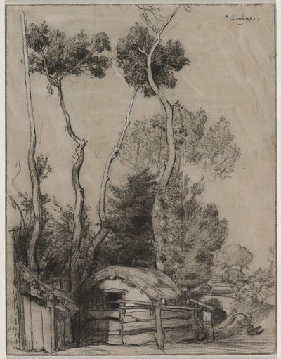 コテージのある風景 作： Auguste Louis Lepère