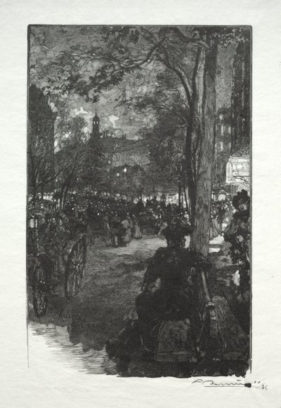 大通りモンマルトル、夜。 作： Auguste Louis Lepère