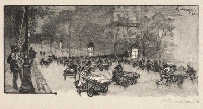 大通り、フォーブル モンマルトルの角 作： Auguste Louis Lepère