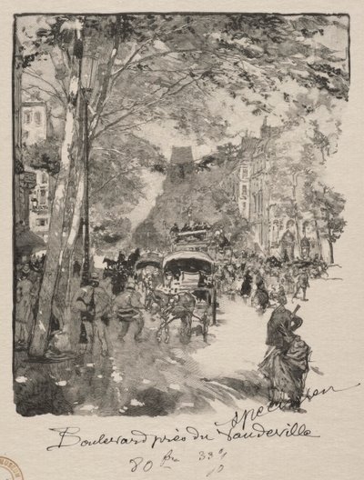 ボードビル近くの大通り。 作： Auguste Louis Lepère