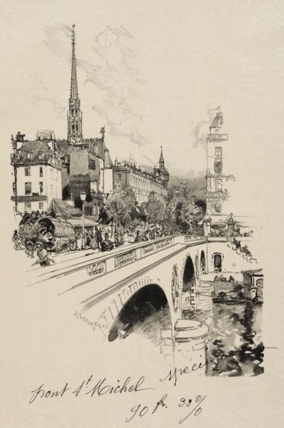 サンミッシェル橋 作： Auguste Louis Lepère