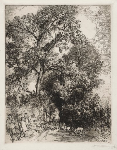 群れの帰還、クリーヴクール、1913年。 作： Auguste Louis Lepère