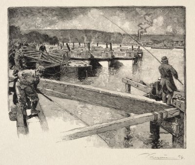 バスボートのガレージ。 作： Auguste Louis Lepère