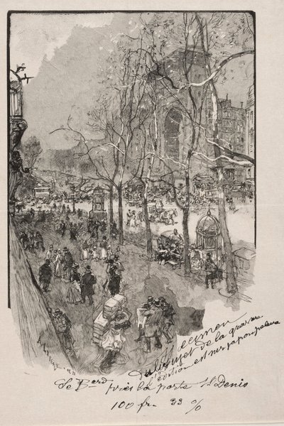 サン・ドニ門近くの大通り 作： Auguste Louis Lepère