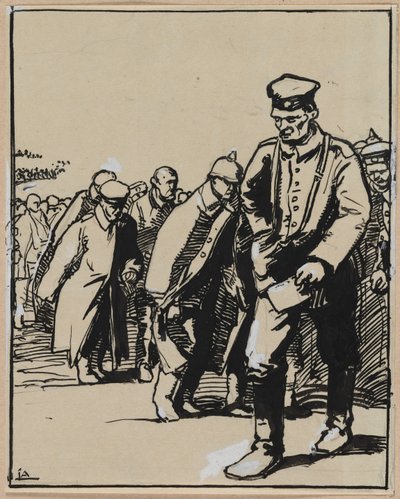 ドイツ人捕虜グループの行進 作： Auguste Louis Lepère