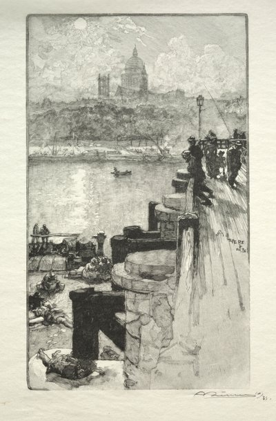 モンターニュ通り。 ジュヌビエーブ 作： Auguste Louis Lepère