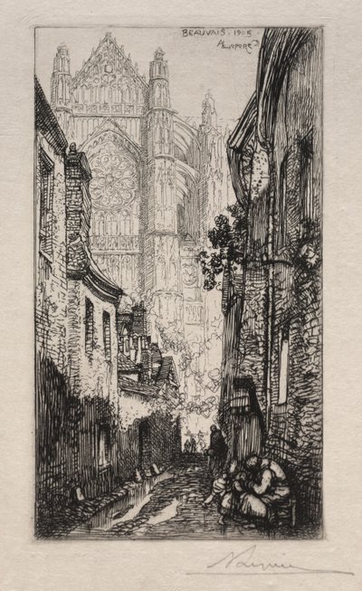 Narrow Street, Beauvais (An Alley, Beauvais) 作： Auguste Louis Lepère