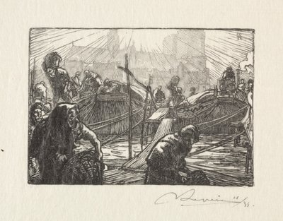 アップルマーケットから見たノートルダム寺院。 作： Auguste Louis Lepère