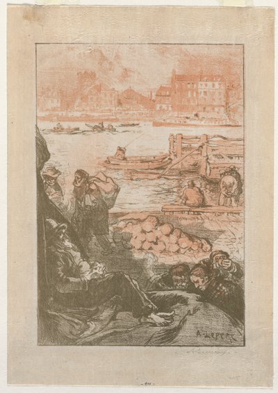 [波止場の農民、パリ] 作： Auguste Louis Lepère