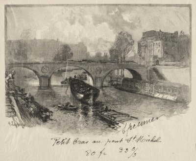 サンミッシェル橋の小腕 作： Auguste Louis Lepère