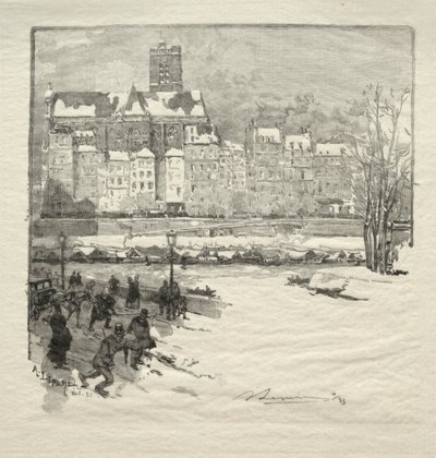 市庁舎の岸壁。 作： Auguste Louis Lepère