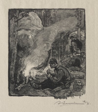 木こりの食事 作： Auguste Louis Lepère