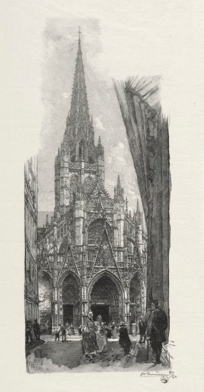 イラスト入りルーアン: 聖マクロン教会 作： Auguste Louis Lepère